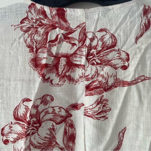 Zara white red floral print wrap top 37417 - Picture 5 of 9